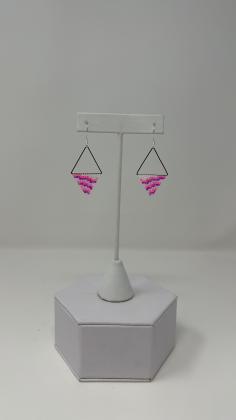 Pink/purple triangle earrings