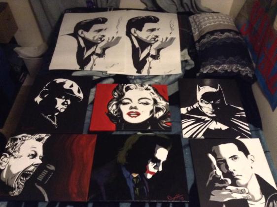 A bunch of my artwork.