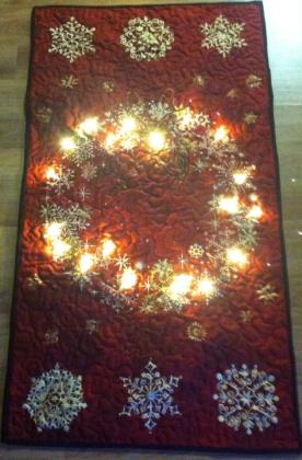 Christmas wall hanging with lights 