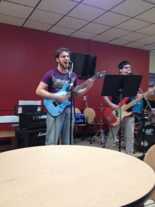 Playing with Wired at our College. Had the prettiest girl in the school tell me we were great, now I know what it's like to swoon haha