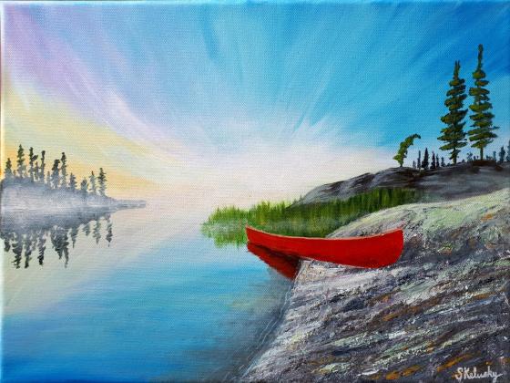 Morning Glow - acrylic on 12x16 stretched canvas