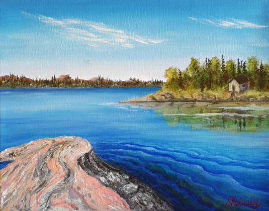 Afternoon at the Cabin - 11x14 on stretched canvas