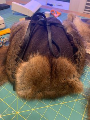 Trapper hat made from muskrat