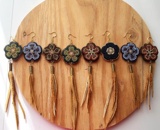 Beaded Florals with Bullet Tassels 