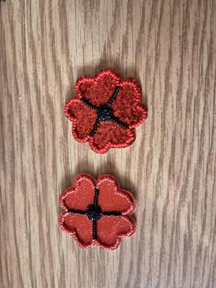 Glittery Poppies pins