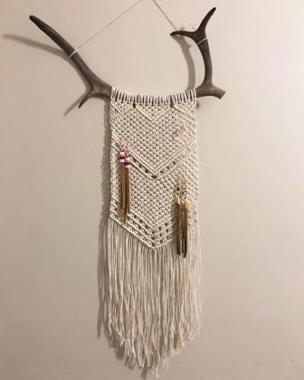 Antler macrame earring display