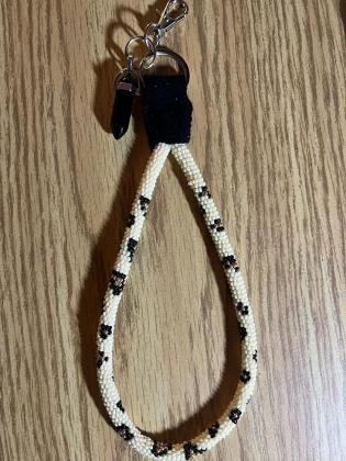Beaded Leopard Wristlet