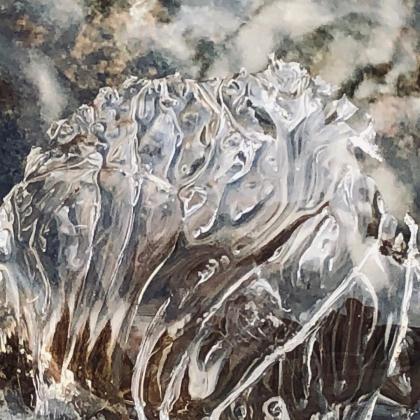 Frozen Flow, acrylic on canvas 10" x 10" 