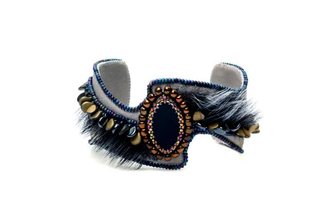 Cuff with sealskin accents