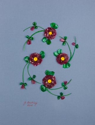 Rich Burgundy Fish Scale flowers - oval pattern