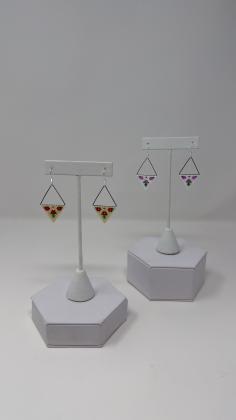 Flower triangle earrings