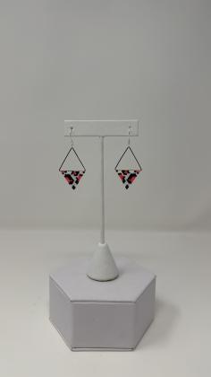 Leopard triangle earrings
