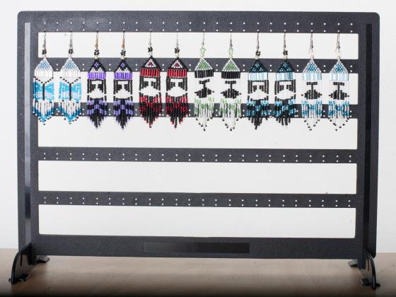 Earrings on display
