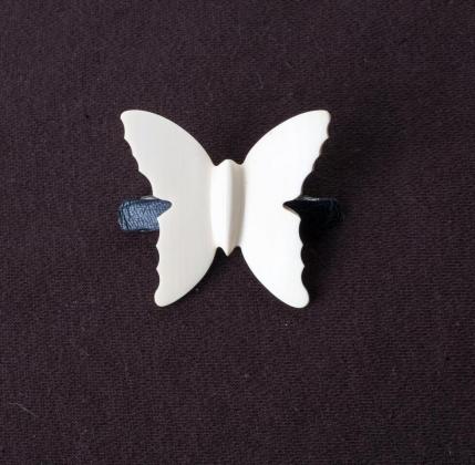 Wooly Mammoth Ivory Butterfly Barrette