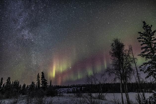 Powder Point Milky Way and Aurora