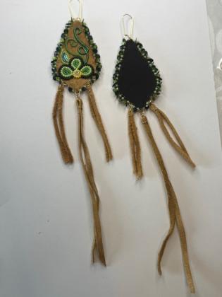 Moosehide earrings.