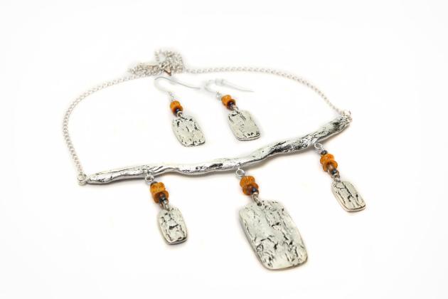 Tucho Textures Reversible Necklace and Earrings