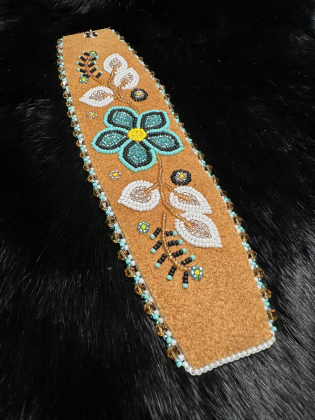 Beaded bracelet on moosehide