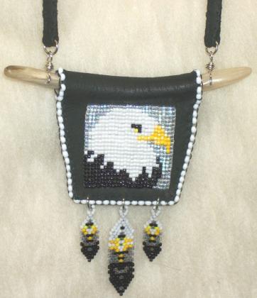 Beaded Eagle Head pendant