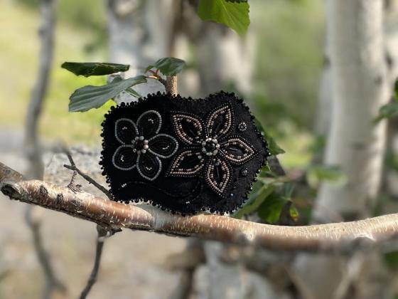 Black beaded barrette