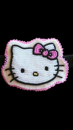 Beaded Hello Kitty pin