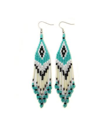 Beaded porcupine quill earrings