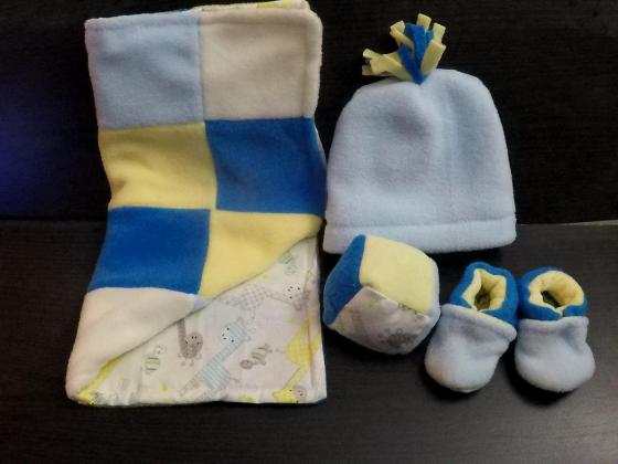 Blue & Yellow Fleece Baby Set