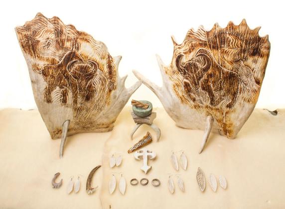 Various carved pieces