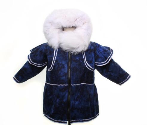 Children's parka with arctic fox fur