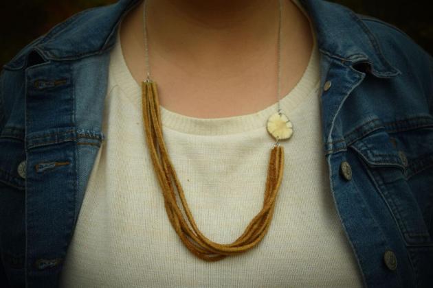 Moosehide & Antler Necklace