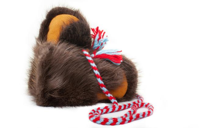 Beaver fur mitts