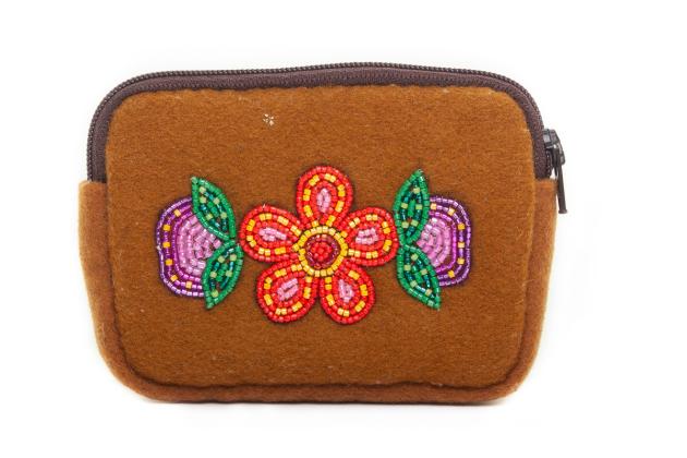 Beaded purse on stroud