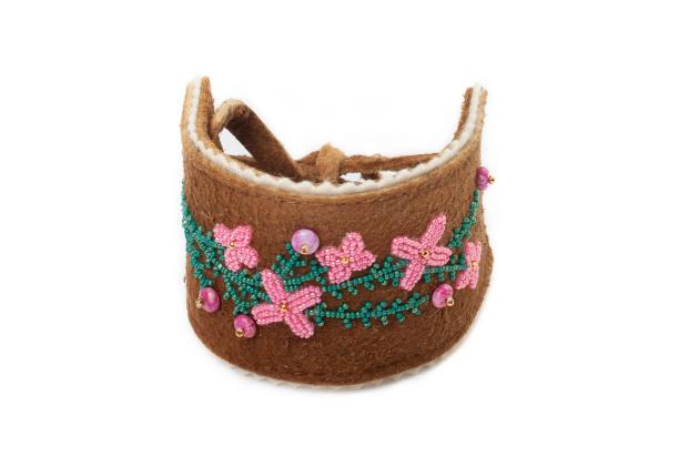 Beaded moosehide cuff