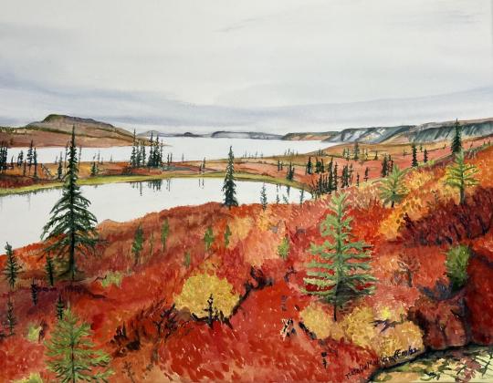 Point Lake and Caribou Bay , Fall  Tundrascape Series
