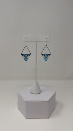 Blue triangle earrings