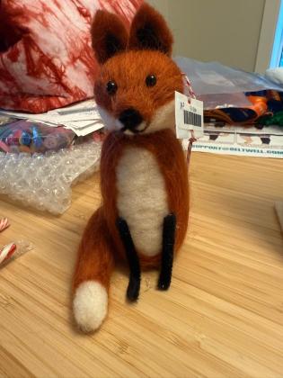 needle felted sitting fox