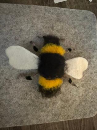 needle felted anotomacially correct bee