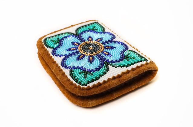 Beaded moosehide wallet