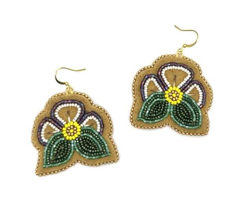 Tufted earrings on moosehide