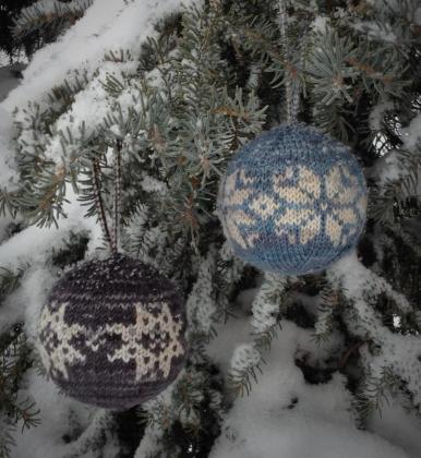 Hoarfrost Ornaments - Original design for handknit hanging ornaments inspired by snowflakes and hoarfrost.