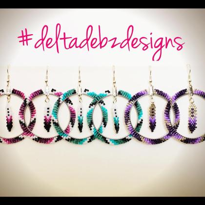 Beaded hoop earrings