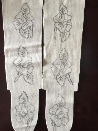 Drawn Flowers on Stroud for Mukluks