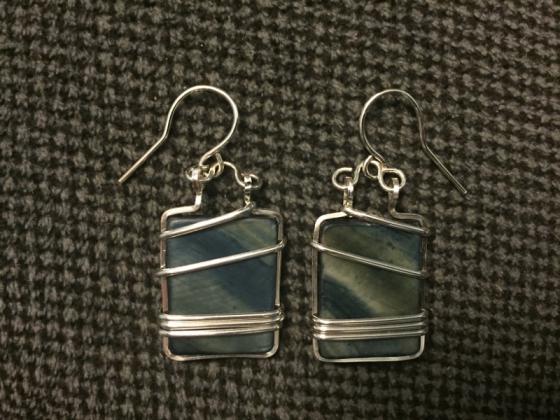 Wire Wrapped Sterling Silver Earings