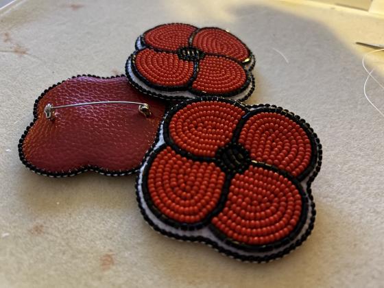 beaded poppies