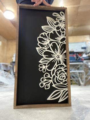 Hand cut floral outline