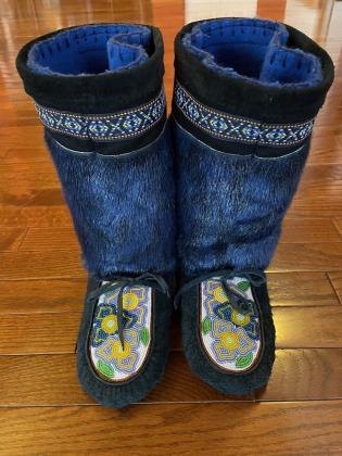 Sealskin mukluks with beaded uppers