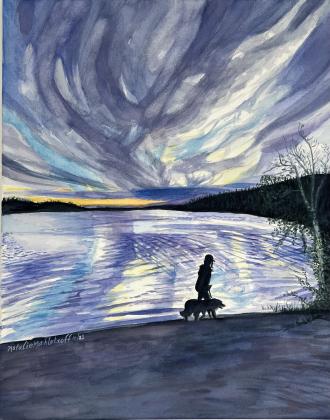 " Reflection, Reid Lake " watercolour 16" X 20" 