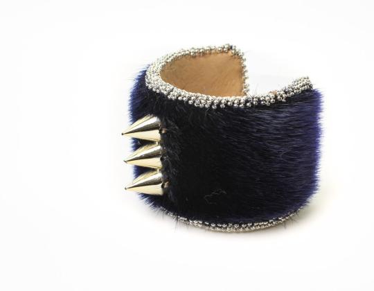 Sealskin studded cuff