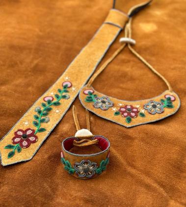 Beading on moosehide