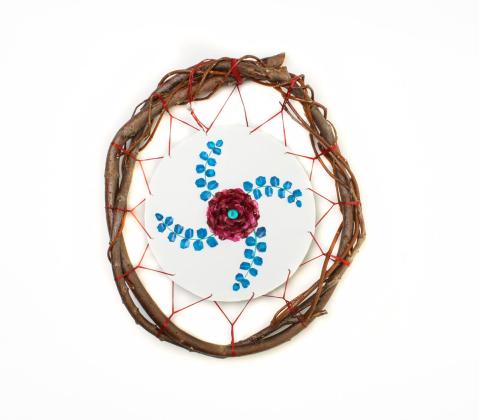 Sweet and Single - Traditional Dreamcatcher with Fishscale Artwork